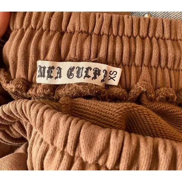 Mea Culpa Dead Moth Exclusive Brown Graphic Sweatpants Joggers Sz XS Streetwear
